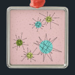 Ornamento navideño de alucinaciones atómicas de co<br><div class="desc">Este patrón de Ornamento Navideño Icónico Atómico Rosado presenta estallidos atómicos icónicos. ¡Así es! La antigua escuela, el fondo de color rosa de la primera dama con especkles de oro, es el escenario perfecto para el turquesa vibrante, el apetitoso apio y los círculos kitschy de color verde pera. Las manchas...</div>