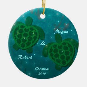 Ornamento navideño de amor a la tortuga