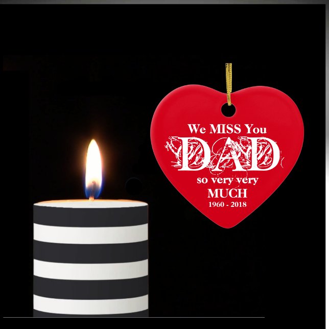 Ornamento navideño de amor por la memoria personal (Forever in our hearts and dearly missed. We love and miss you Dad.)