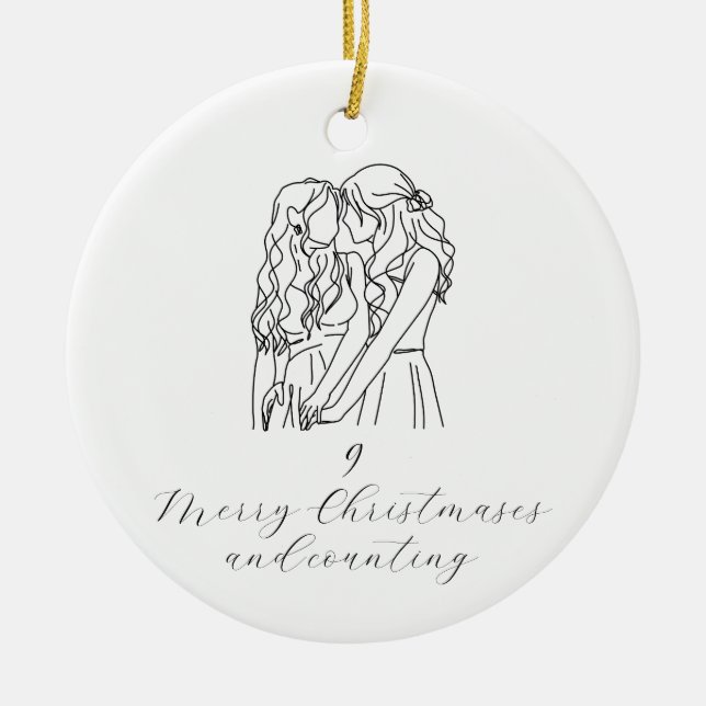 Ornamento navideño de aniversario (amor homosexual (Frente)