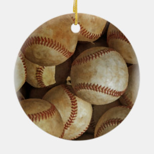 Ornamento navideño de arte de béisbol de moda