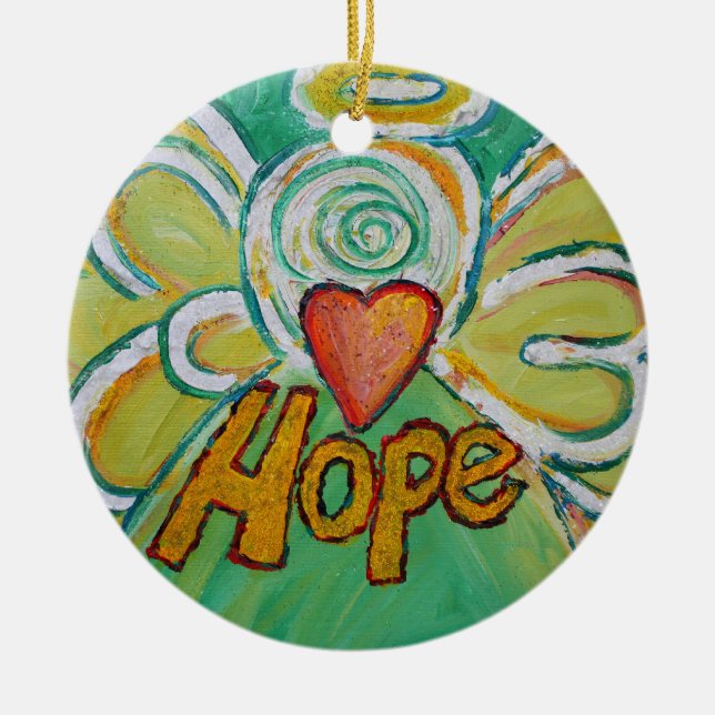 Ornamento navideño de arte de palabras de Hope Ang (Frente)