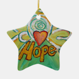 Ornamento navideño de arte de palabras de Hope Ang