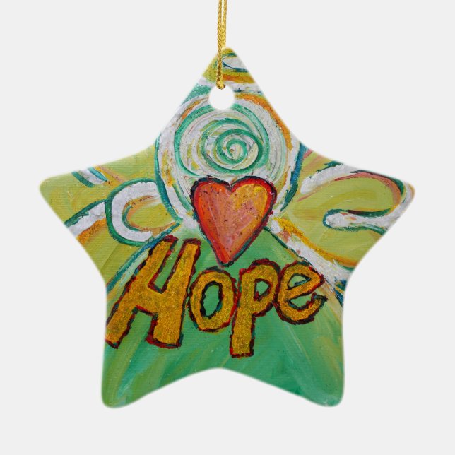 Ornamento navideño de arte de palabras de Hope Ang (Frente)