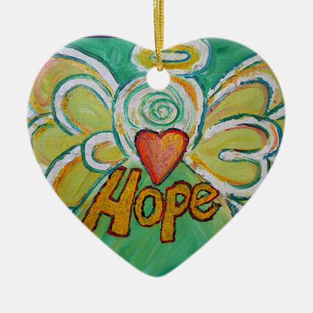 Ornamento navideño de arte de palabras de Hope Ang (Frente)