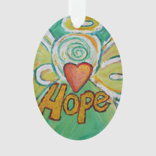 Ornamento navideño de arte de palabras de Hope Ang