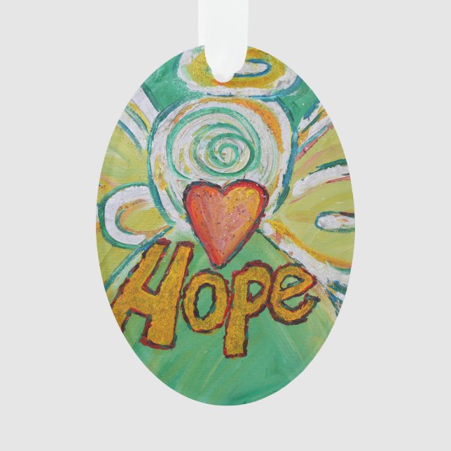 Ornamento navideño de arte de palabras de Hope Ang (Anverso)