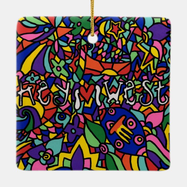 Ornamento navideño de arte pintado con clave occid (Reverso)