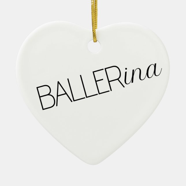 Ornamento navideño de Ballerina "Baller" (Frente)