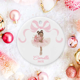 Ornamento navideño de Ballerina rosa Keepsake
