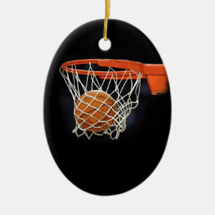 Ornamento navideño de baloncesto