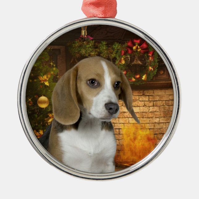 Ornamento navideño de Beagle (Frente)