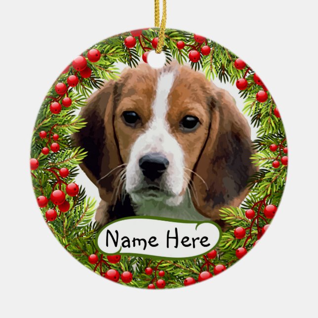 Ornamento navideño de Beagle (Frente)