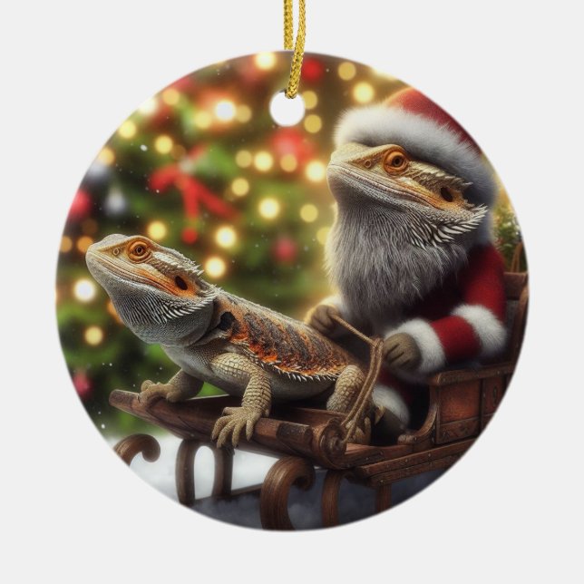 Ornamento navideño de Beardie (Frente)