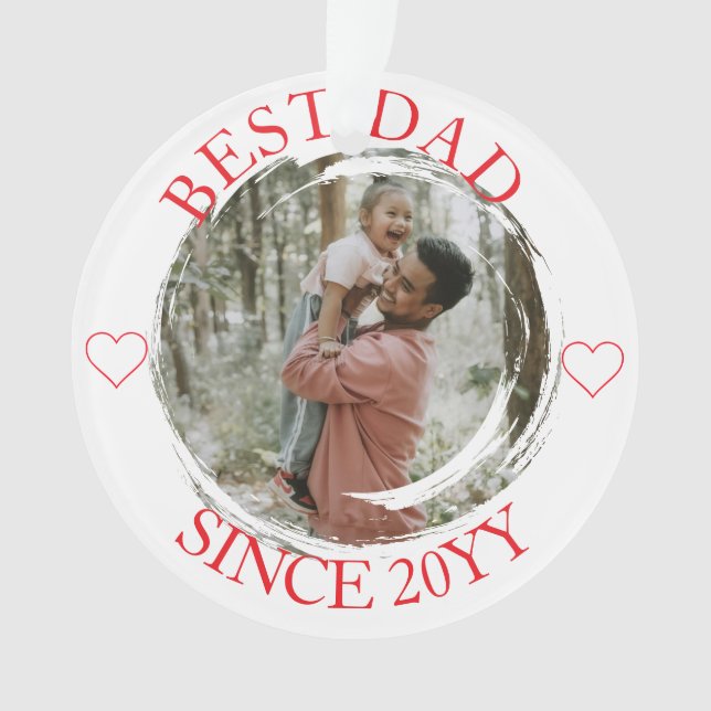 Ornamento navideño de Best Dad Merry (Anverso)