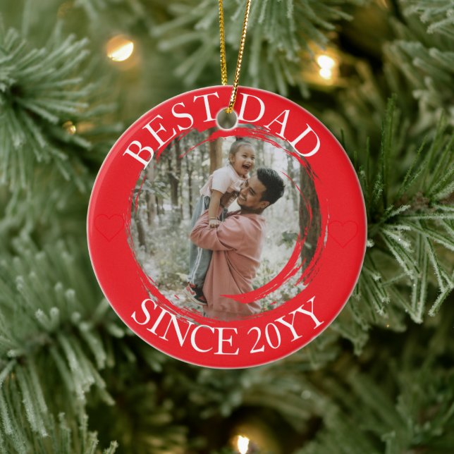 Ornamento navideño de Best Dad Merry (Árbol)