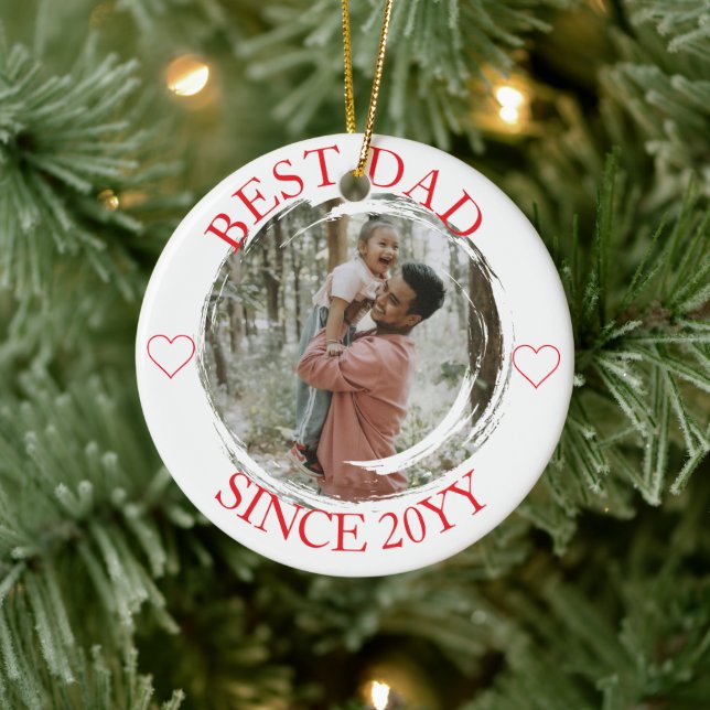 Ornamento navideño de Best Dad Merry (Árbol)