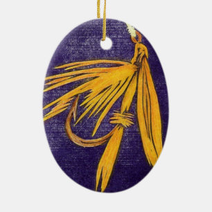 Ornamento navideño de Big Yellow May Wet Fly