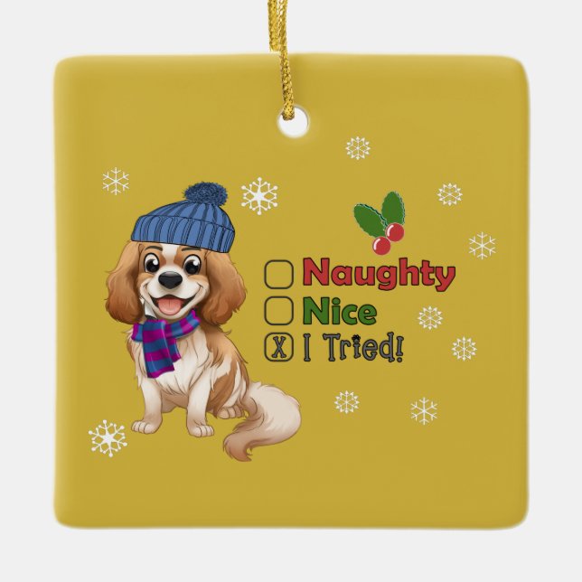 Ornamento navideño de Blenheim Cavalier (Anverso)