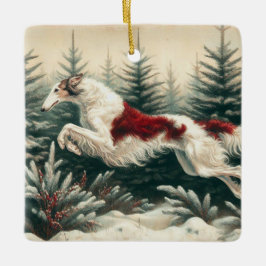 Ornamento navideño de Borzoi