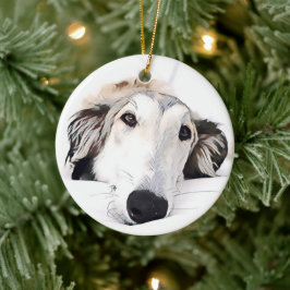 Ornamento navideño de Borzoi