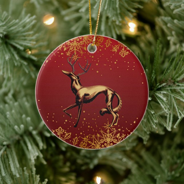 Ornamento navideño de Borzoi (Árbol)