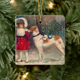 Ornamento navideño de Borzoi
