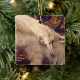 Ornamento navideño de Borzoi
