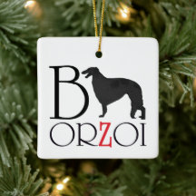 Ornamento navideño de Borzoi