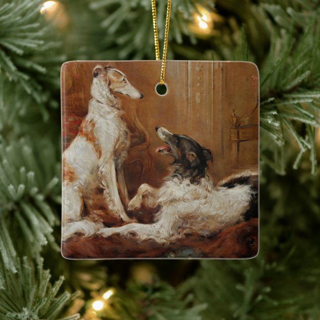 Ornamento navideño de Borzoi (Árbol)