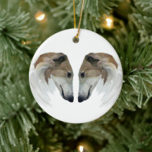 Ornamento navideño de Borzoi