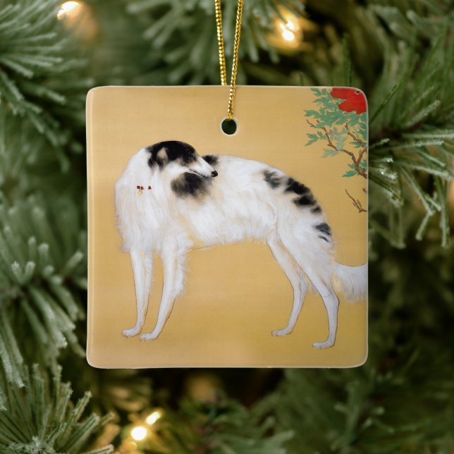 Ornamento navideño de Borzoi asiático (Árbol)
