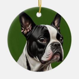 Ornamento navideño de Boston Terrier