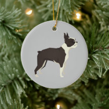 Ornamento navideño de Boston Terrier