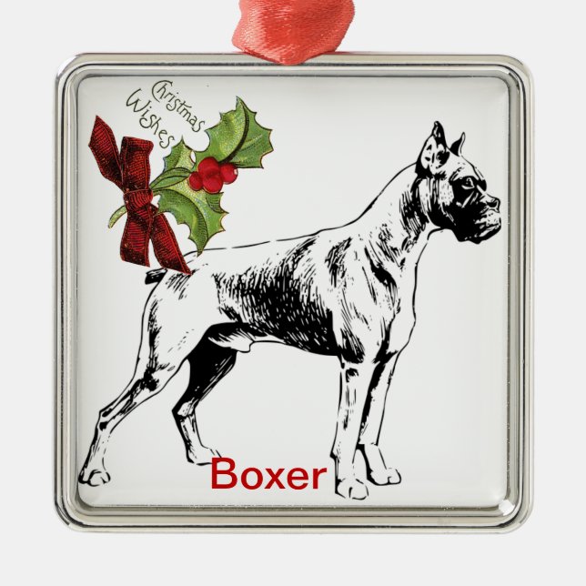 Ornamento navideño de Boxer (Frente)