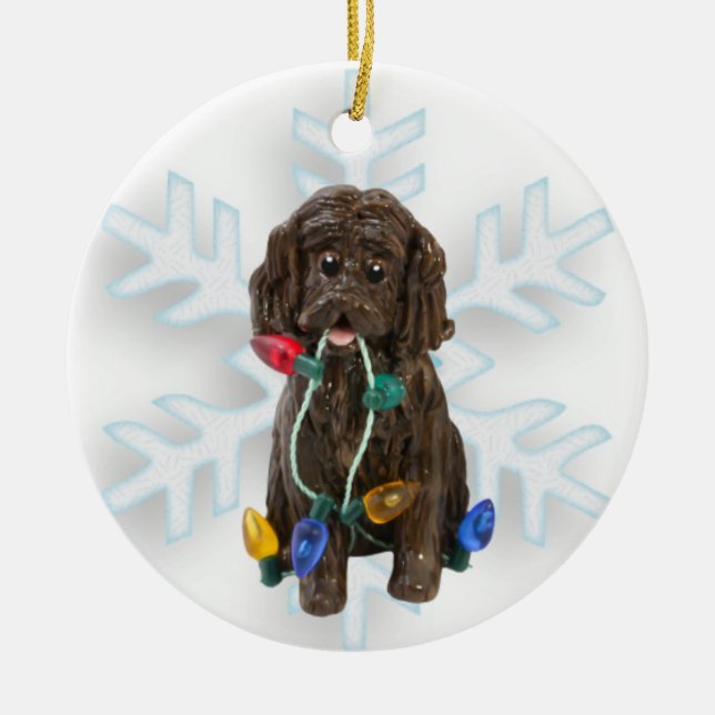 Ornamento navideño de Boykin Spaniel (Frente)