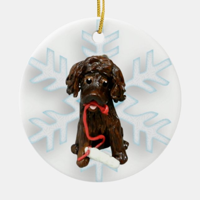Ornamento navideño de Boykin Spaniel (Frente)