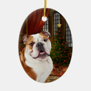Ornamento navideño de bulldog