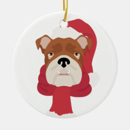 Ornamento navideño de bulldog inglés