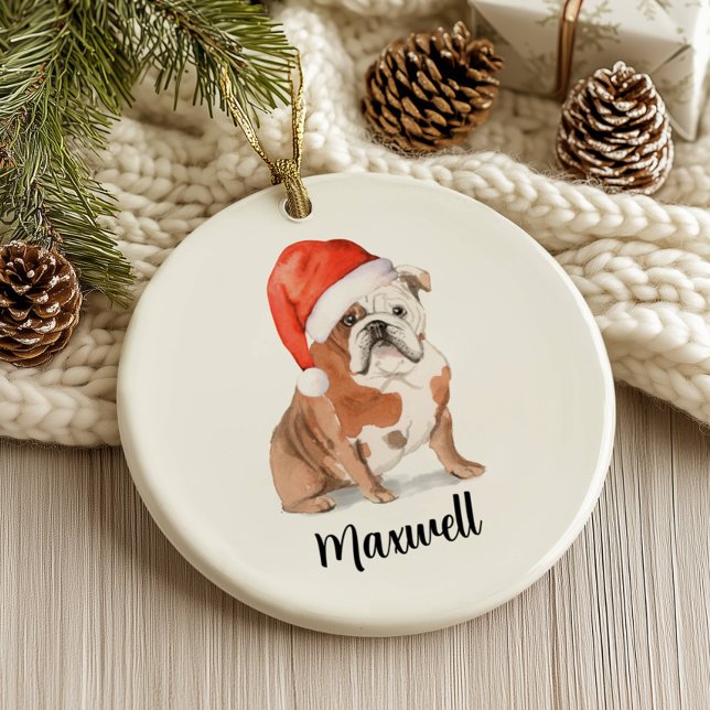 Ornamento navideño de Bulldog inglés (Subido por el creador)