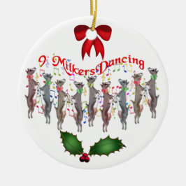 Ornamento navideño de cabras bailarinas
