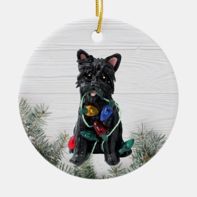 Ornamento navideño de Cairn Terrier (Frente)