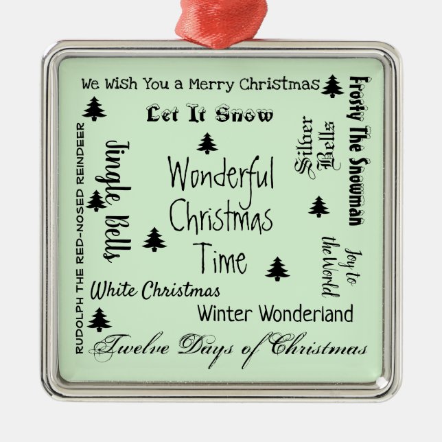 Ornamento navideño de canciones navideñas (Frente)