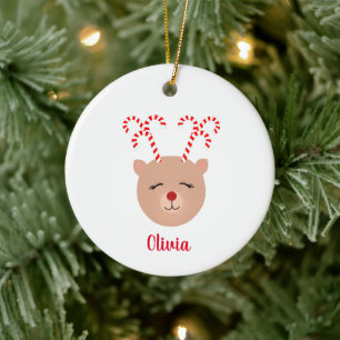 Ornamento navideño de Candy Cane Antler