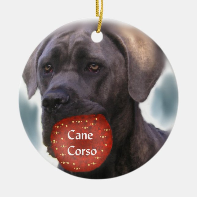 Ornamento navideño de Cane Corso (Frente)