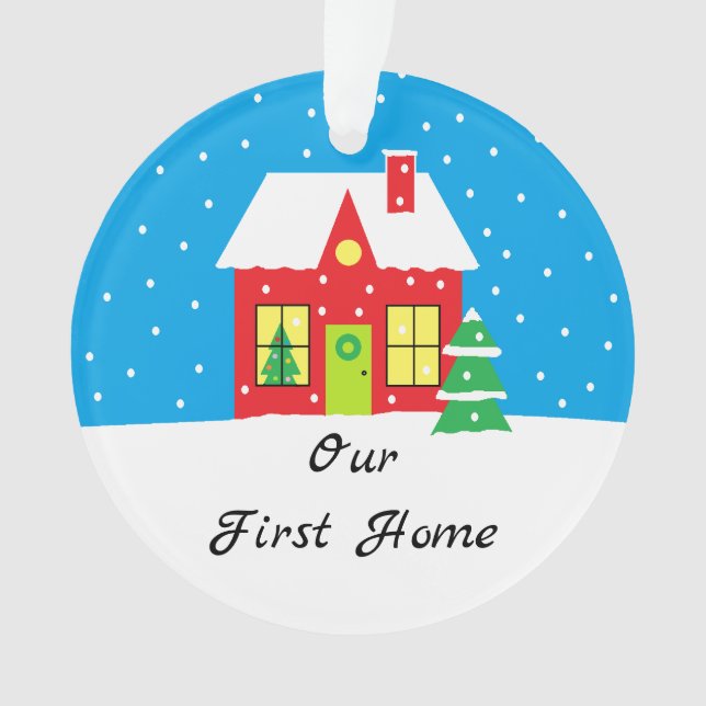 Ornamento navideño de "casa de vacaciones" (Anverso)