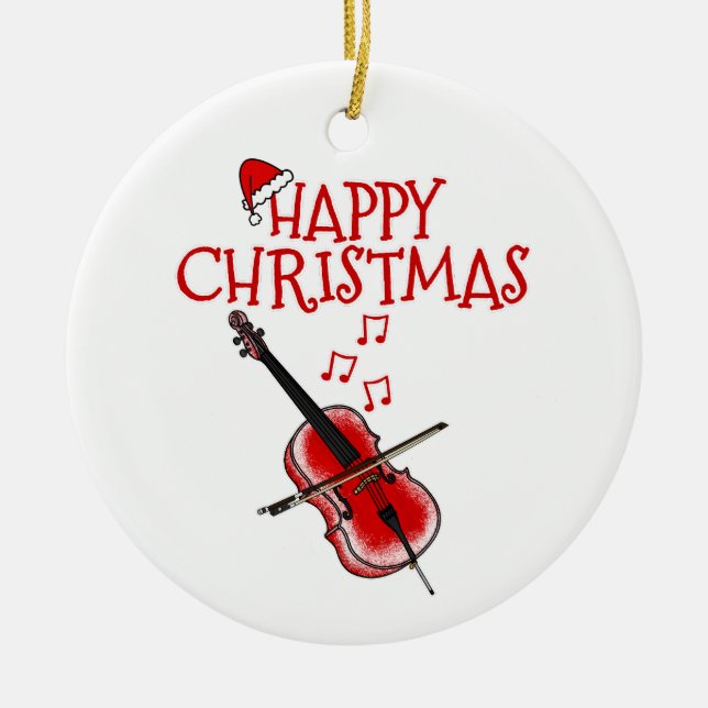 Ornamento navideño de Cello Cellist String (Frente)