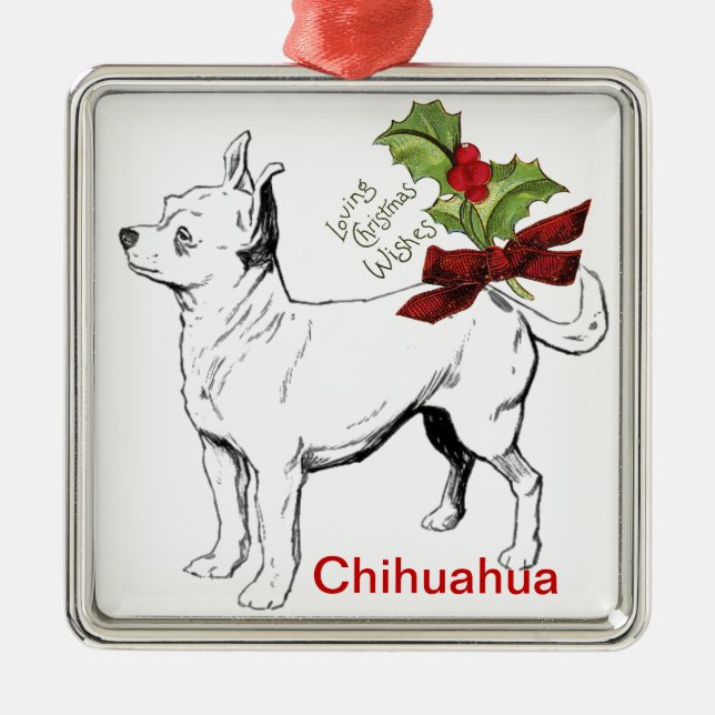 Ornamento navideño de Chihuahua (Frente)