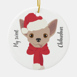 Ornamento navideño de Chihuahua. Nieve