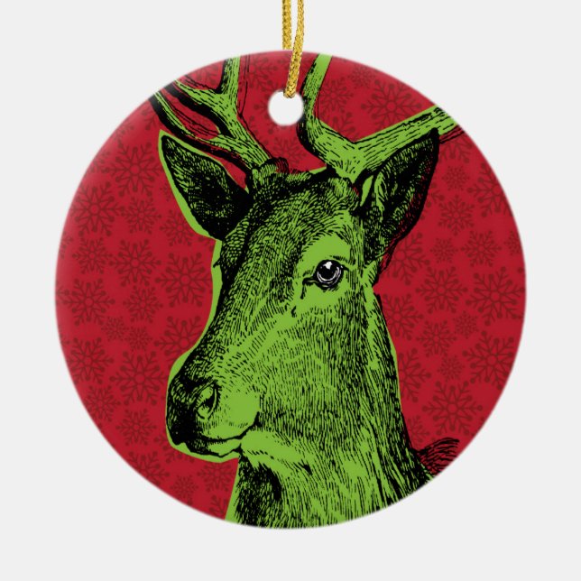 Ornamento navideño de ciervos (Frente)